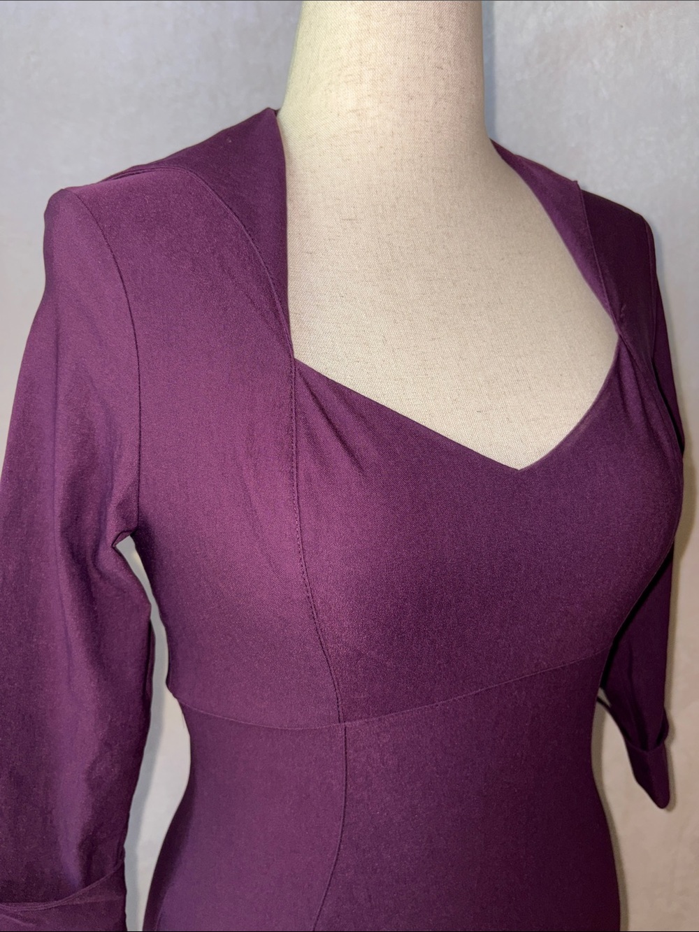 Pinup Couture Lorelei Eggplant/Royal Purple Fitted Midi Dress Size Large - Picture 6 of 12